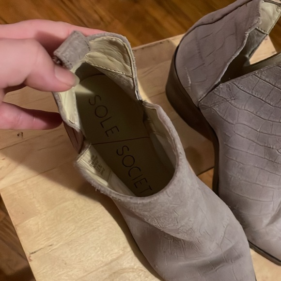 Real Taupe Leather Booties - Picture 9 of 13